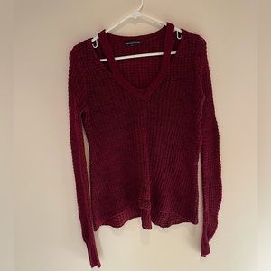 American Eagle Outfitters Maroon Knit Sweater